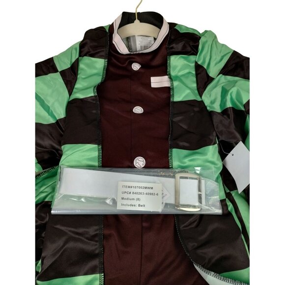 InSpirit Designs Boys M (8) Demon Slayer Tanjiro Jumpsuit and Belt Costume - Picture 3 of 9
